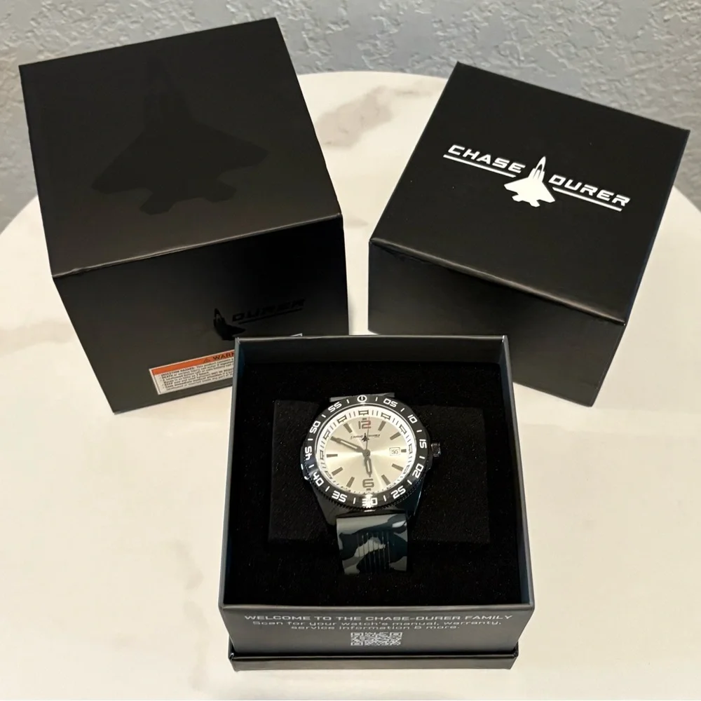 Chase Durer Men's Watch - 45mm, Camouflage, Grey NWT
